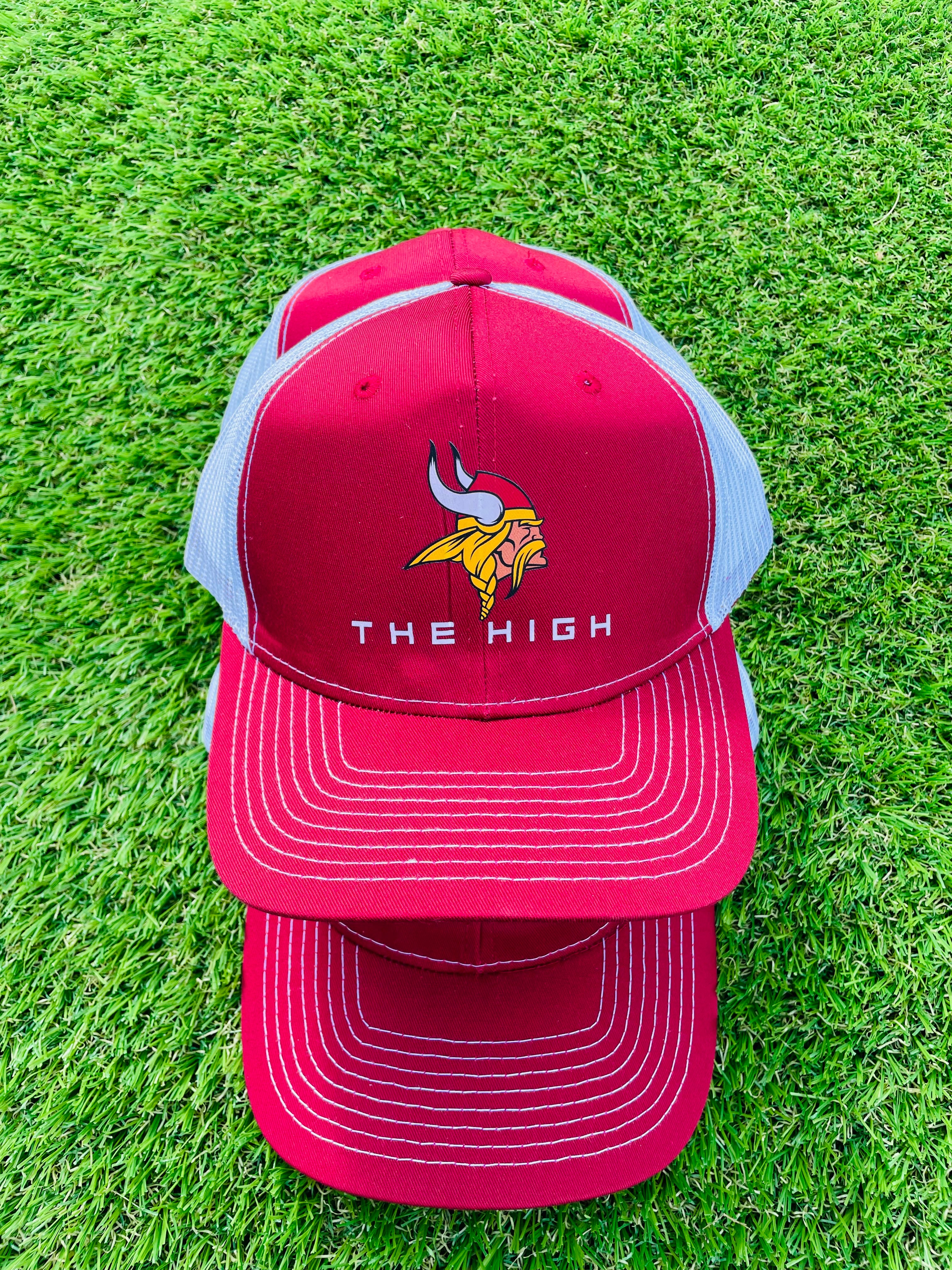 "The High" Snap-Back Trucker Hat (Maroon & White)