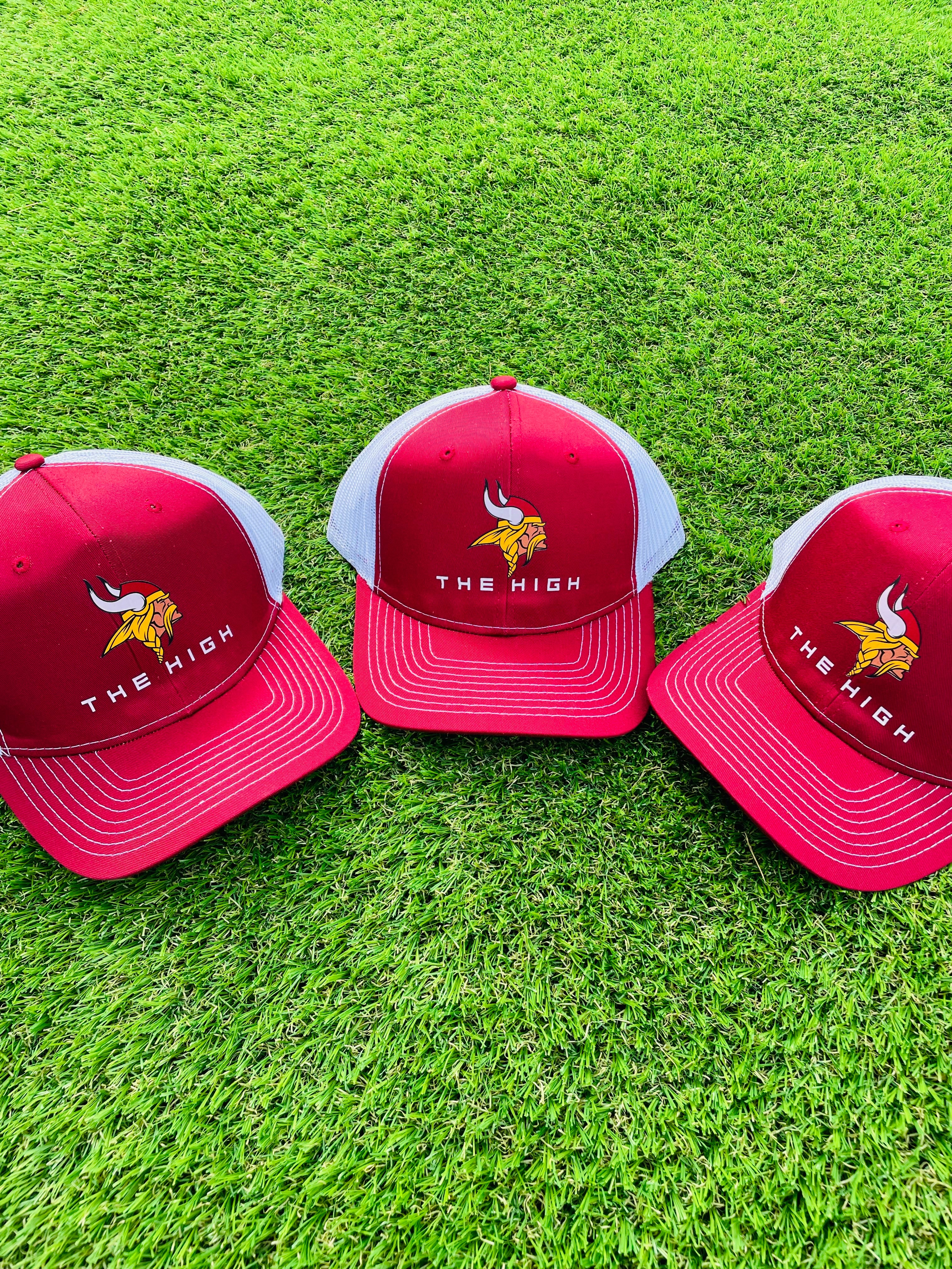 "The High" Snap-Back Trucker Hat (Maroon & White)