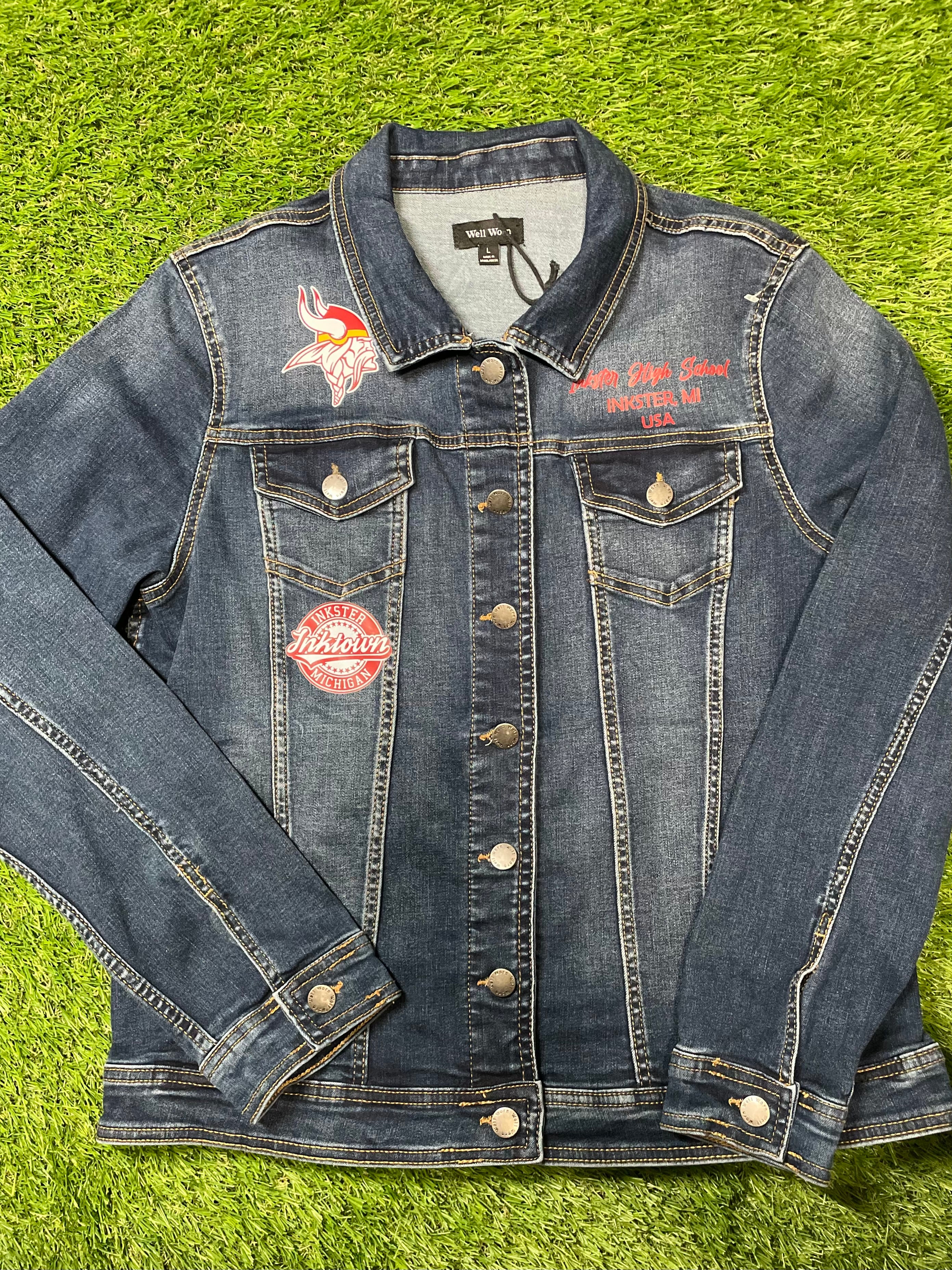 Inkster Vikings Blue Jean Jacket - (Women’s Medium/Large)
