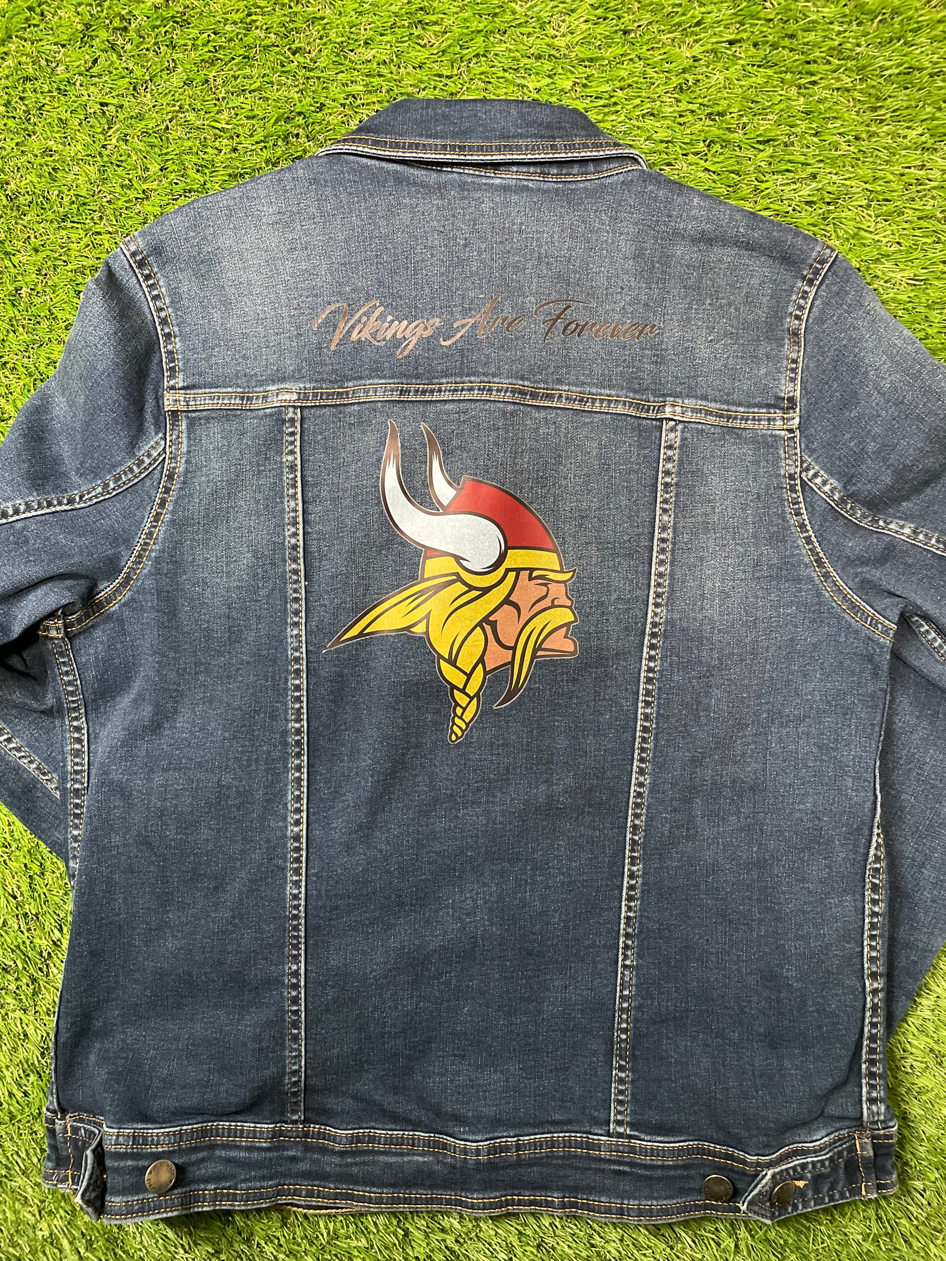 Inkster Vikings Blue Jean Jacket - (Women’s Medium/Large)