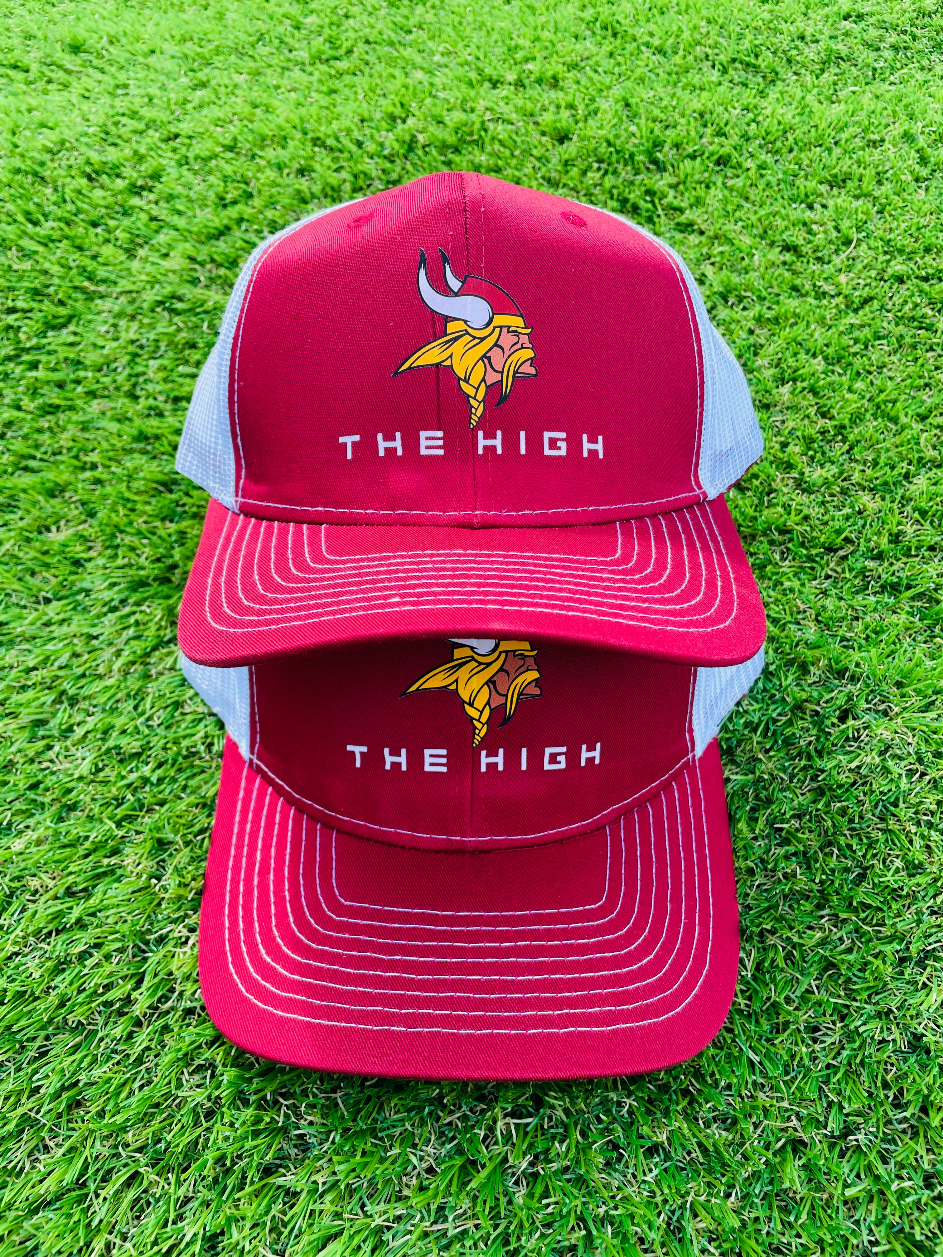 "The High" Snap-Back Trucker Hat (Maroon & White)
